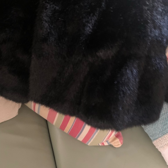 Kate Spade black fur jacket:  bow peplum-medium - Picture 9 of 14